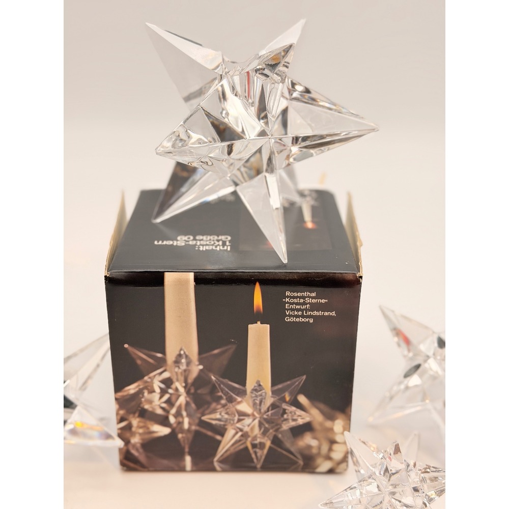 Rosenthal Studio-Linie Kosta-Sterne Crystal Star Candle Holder Vicke Lindstrand